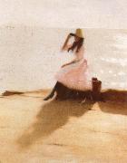 Philip Wilson Steer Young woman on the Beach Spain oil painting artist